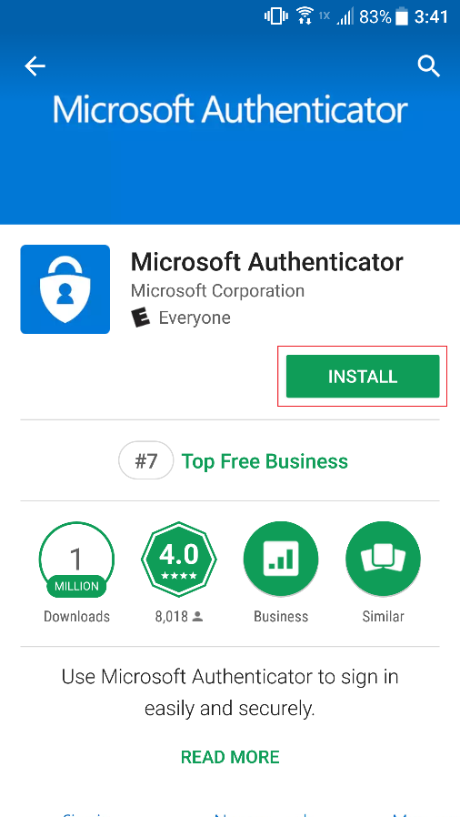 installing authenticator app